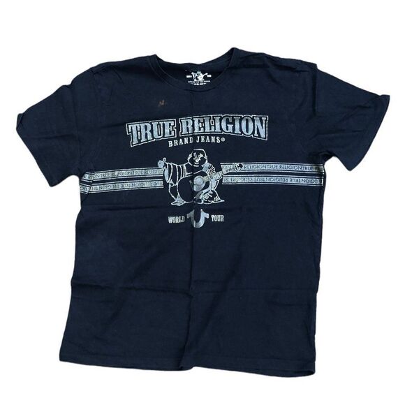 TRUE Religion T Shirt New Craft Short Sleeve Large Black - Picture 1 of 7